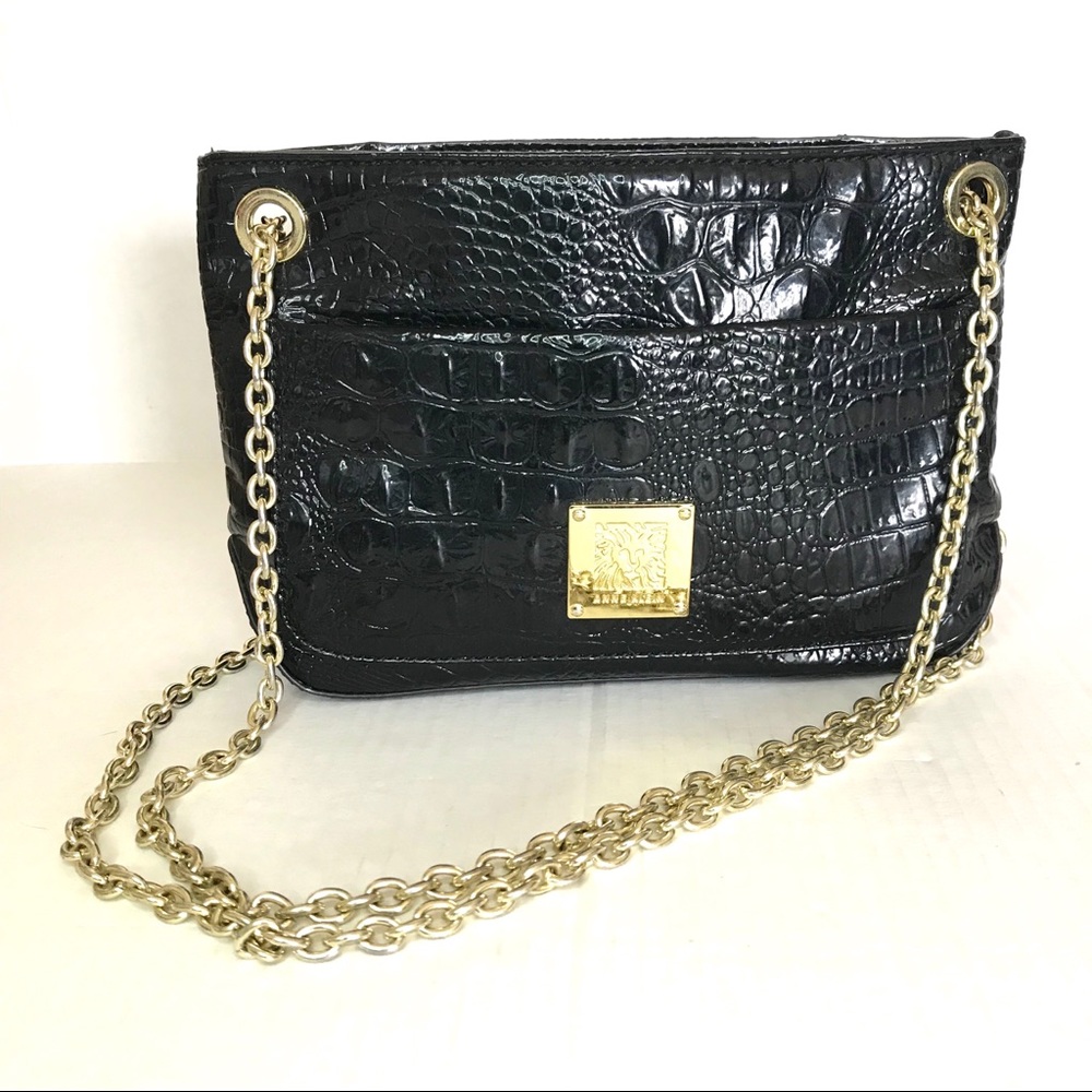 Anne Klein Faux Reptile Skin Handbag 10.5” x 6.5”